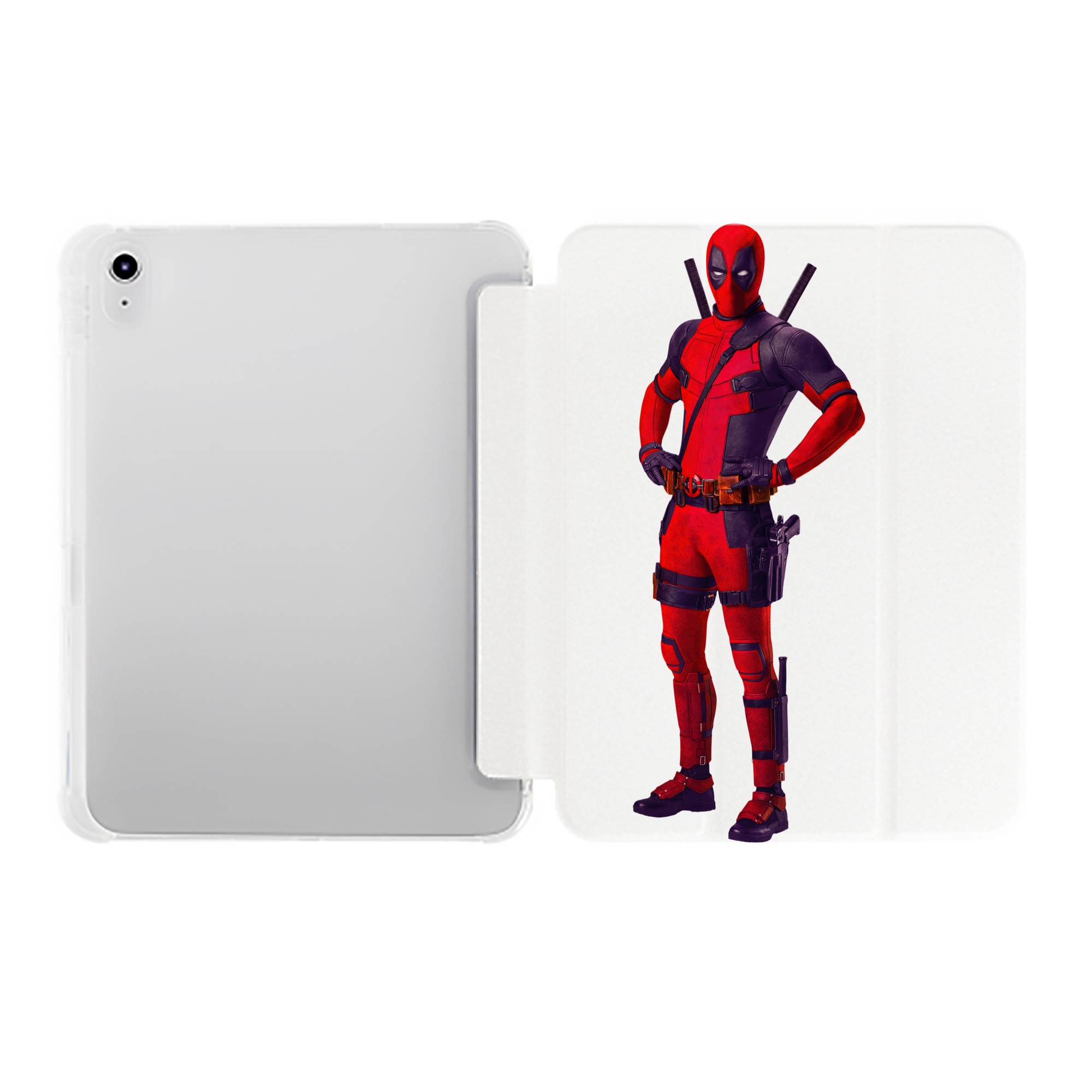 （画像用） Deadpool デッドプール IPad ケース ペン収納付き 三つ折りスタンド PUレザー×シリコン 対応機種9.5/10.5/10.9インチ
